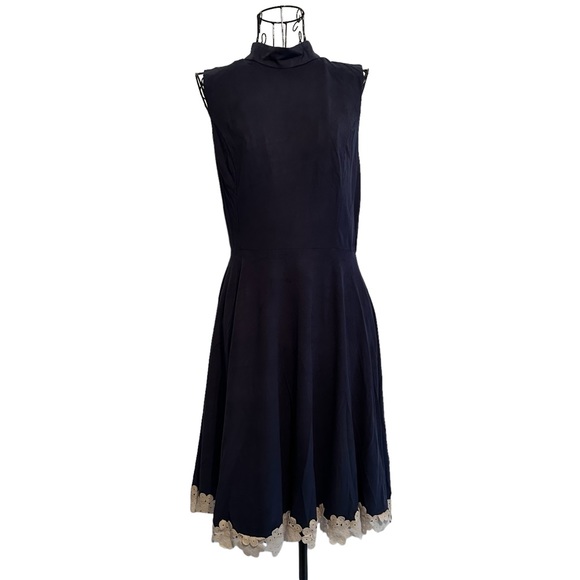 NWT Alter’d State, Medium, Navy Blue sleeveless dress. Lace hem. - Picture 2 of 11